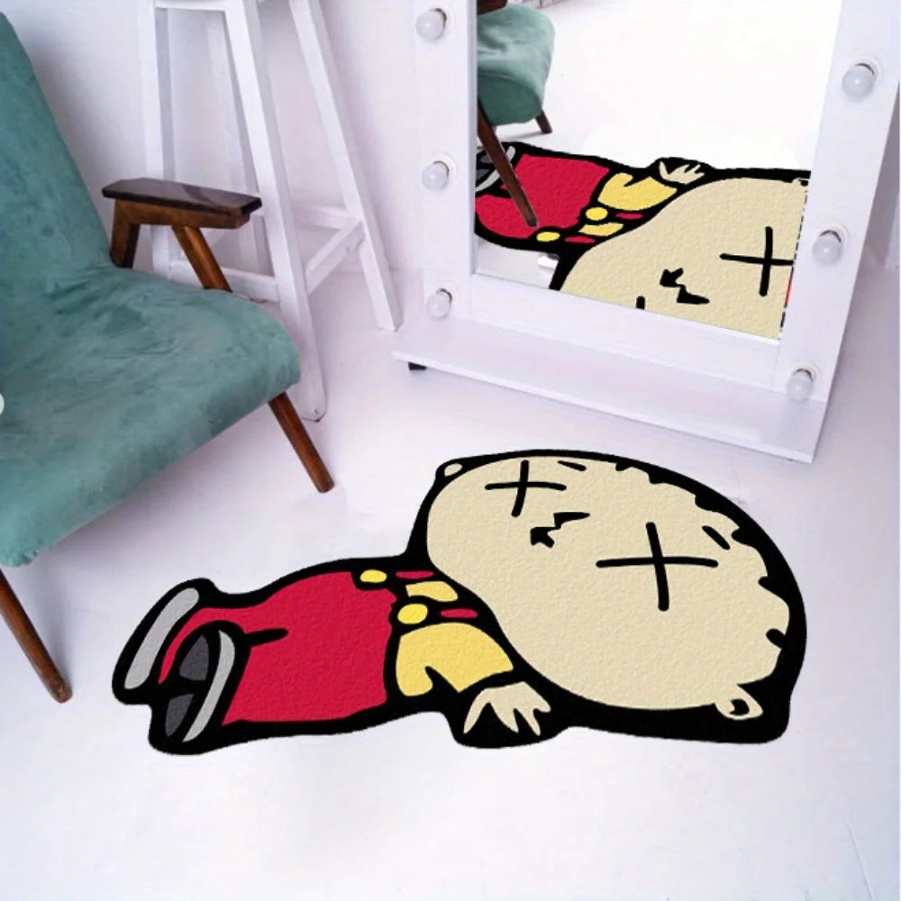 VIKAMA Humorous Cartoon Character Design Carpet - Soft, Suitable for Bedroom and Living Room Carpets, Lively Home Decoration.