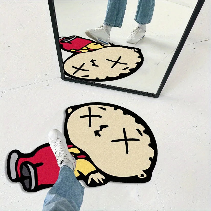 VIKAMA Humorous Cartoon Character Design Carpet - Soft, Suitable for Bedroom and Living Room Carpets, Lively Home Decoration.