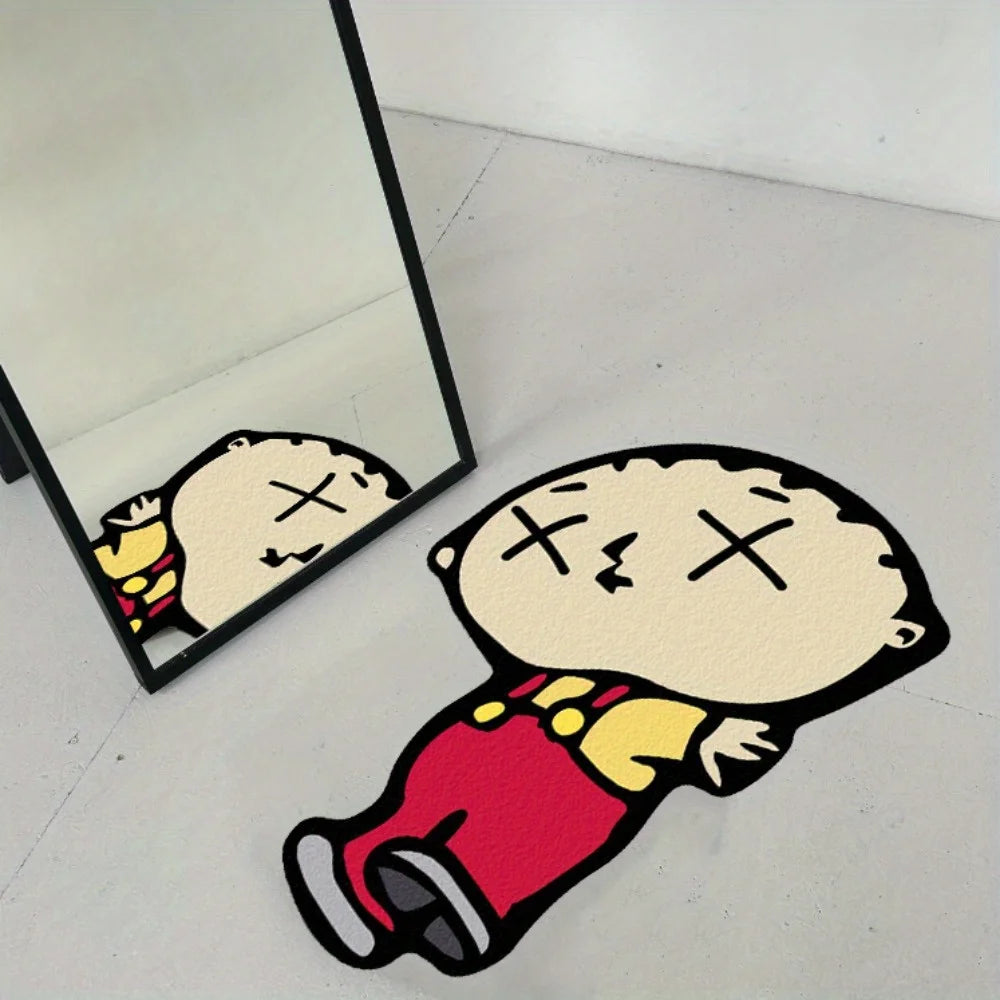 VIKAMA Humorous Cartoon Character Design Carpet - Soft, Suitable for Bedroom and Living Room Carpets, Lively Home Decoration.