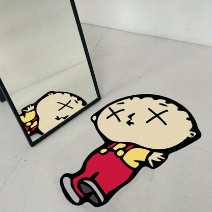 VIKAMA Humorous Cartoon Character Design Carpet - Soft, Suitable for Bedroom and Living Room Carpets, Lively Home Decoration.