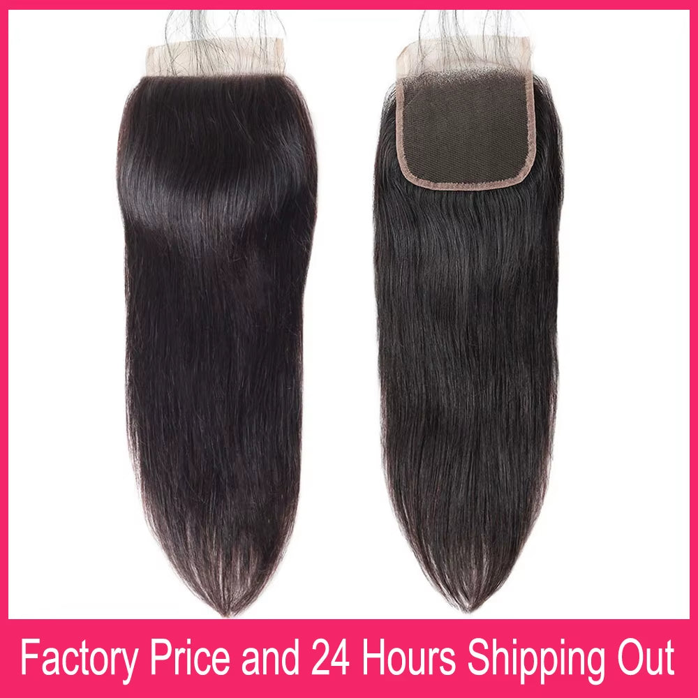 Transparent Lace Closure Pre Plucked 100% Brazilian Human Hair 4X4 13X4 Swiss Lace Closures Frontals Only for Black Women Sale